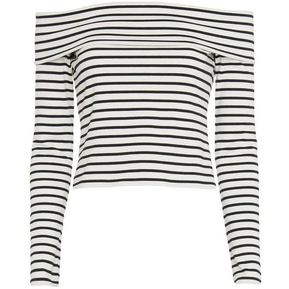 Derek lam 10 Crosby striped off the shoulder top - Picture 5 of 6